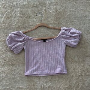 Lavender Puff Sleeve off the shoulder Top